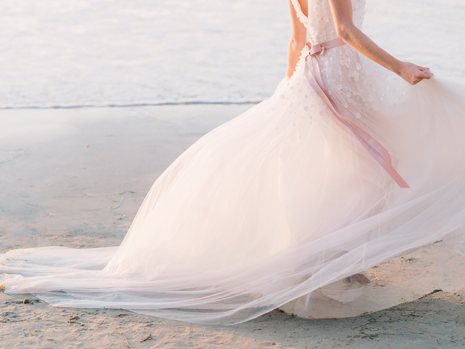 Bride in Wedding Dress on the Beach