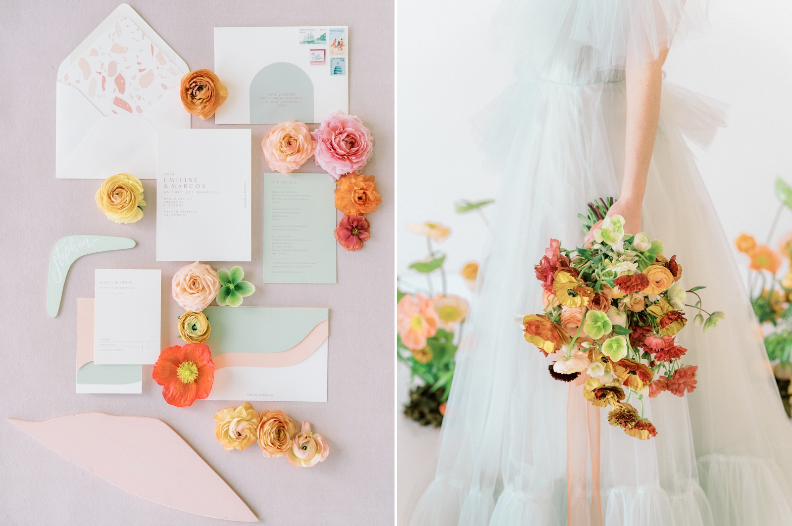Bright and Colorful Wedding Details